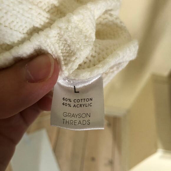 Grayson Threads NWOT Women's USA Graphic Sweater Off-White Size L - Picture 5 of 7